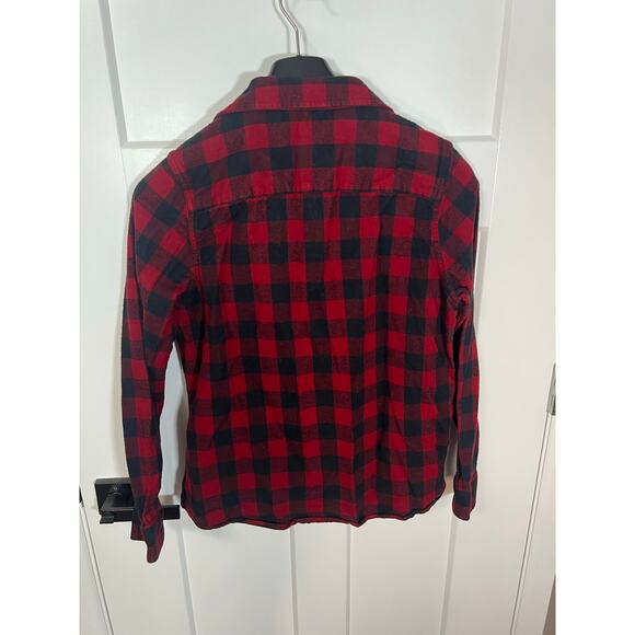 L.L. Bean Scotch Plaid Shirt Red Black Size Womens Small Flannel Long Sleeve‎ - Picture 8 of 10
